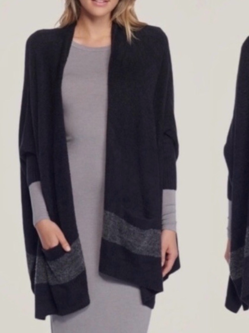 Barefoot Dreams CozyChicLite Cliffside Wrap Shawl One Size Black Graphite 902